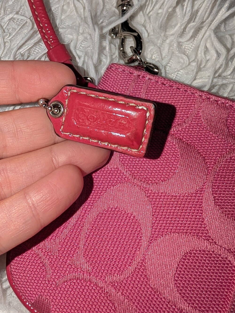 Women's Coach Signature Canvas Wristlet One Size Pink